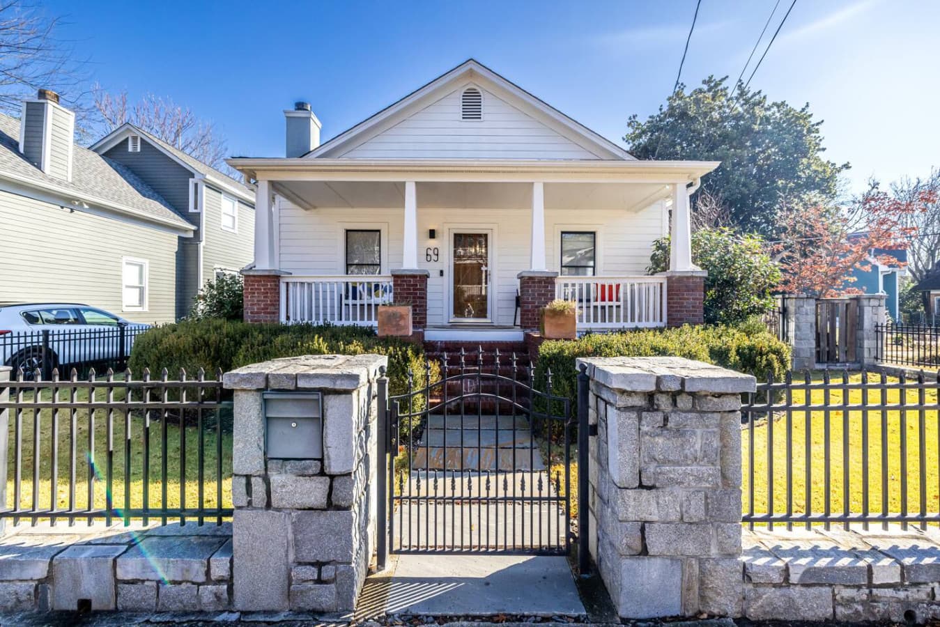 A sweet bungalow entrance that sets the tone for a relaxed, comfortable stay.