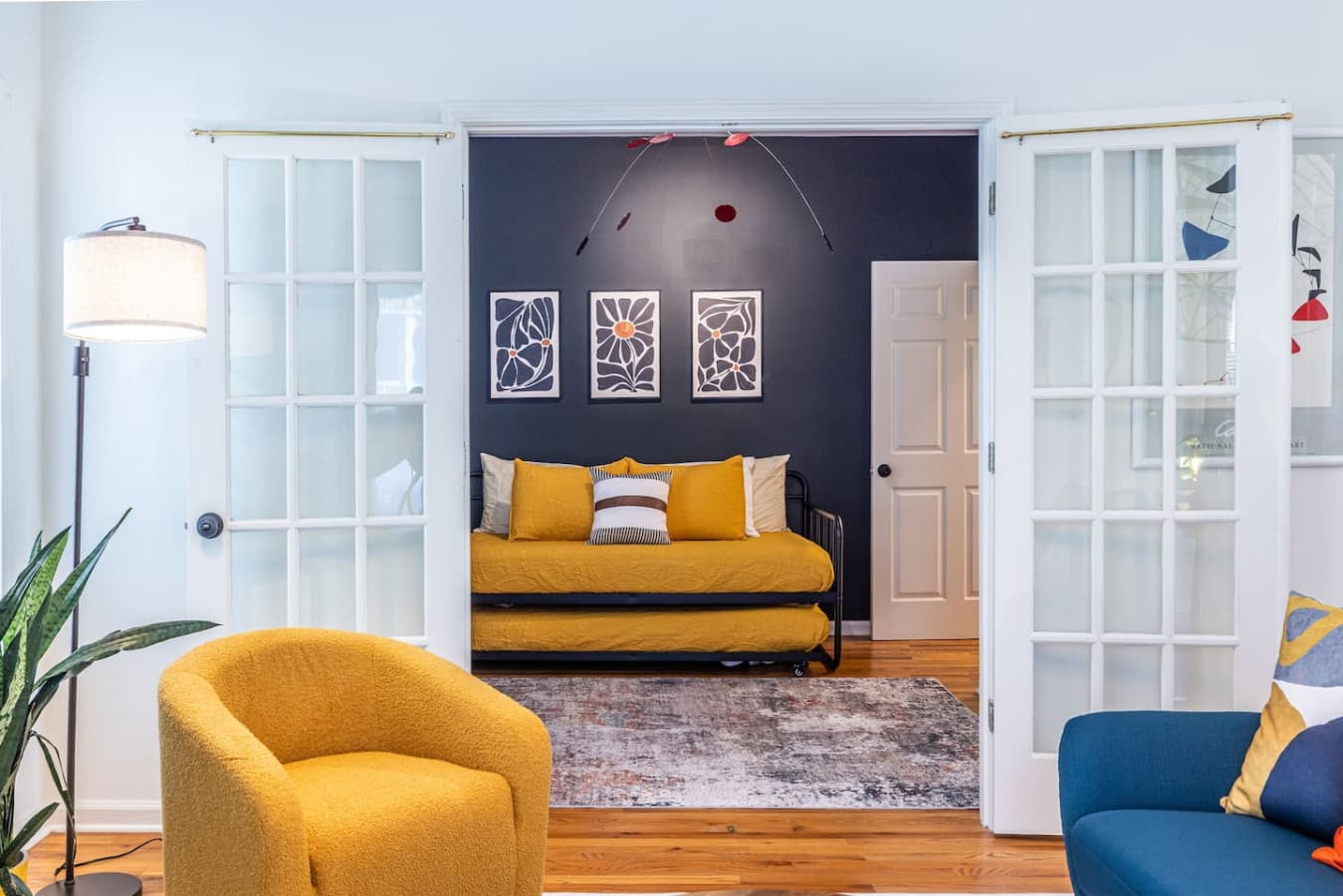 A flexible room that easily transitions between office and guest bedroom.