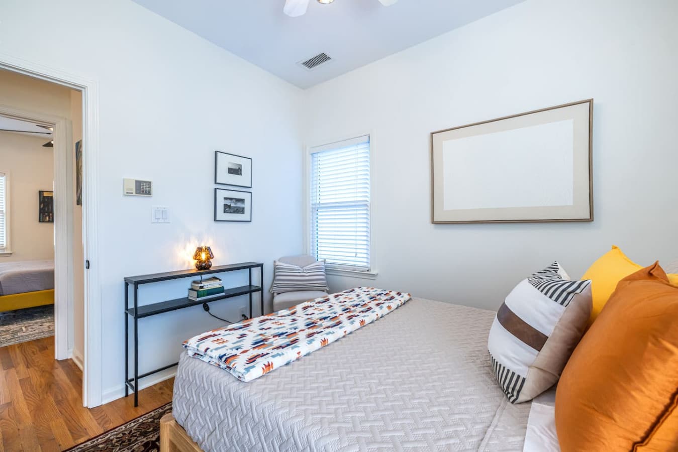 Comfortable, serene space to unwind after a day exploring the city.
