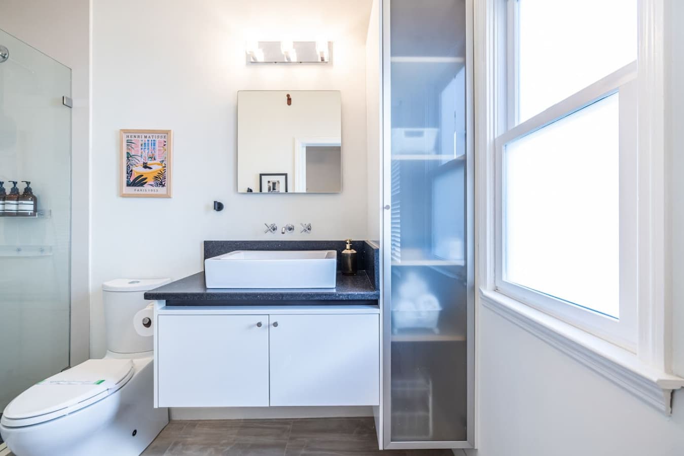 Bright, clean, and airy bathroom designed for a refreshing start to your day.