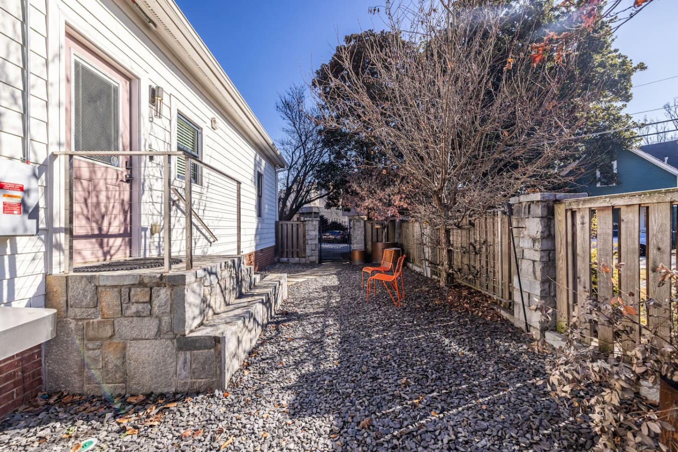 Functional and inviting exterior space just off the kitchen for effortless comings and goings.