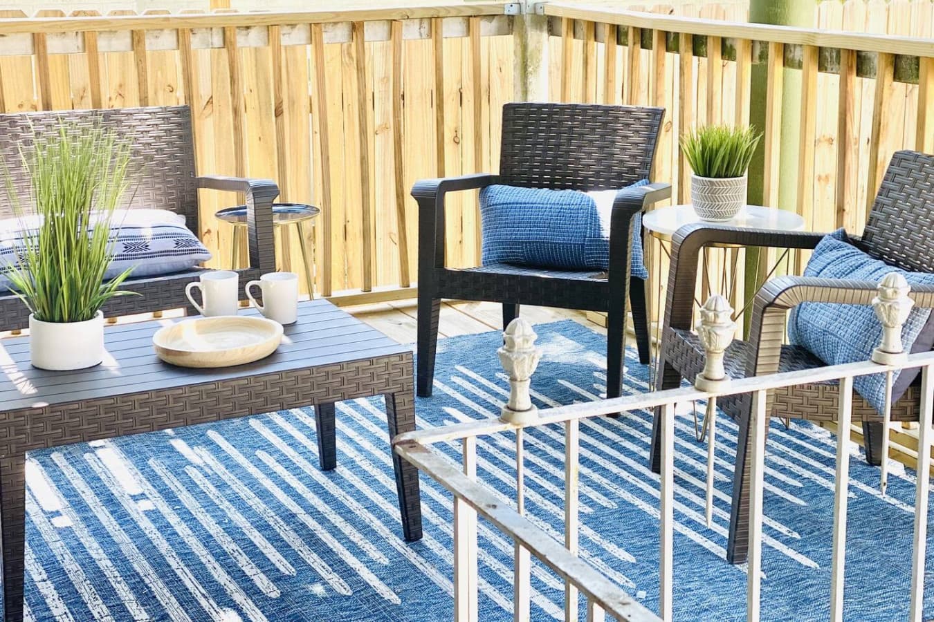 Morning coffee or evening drinks? This porch is ready for both
