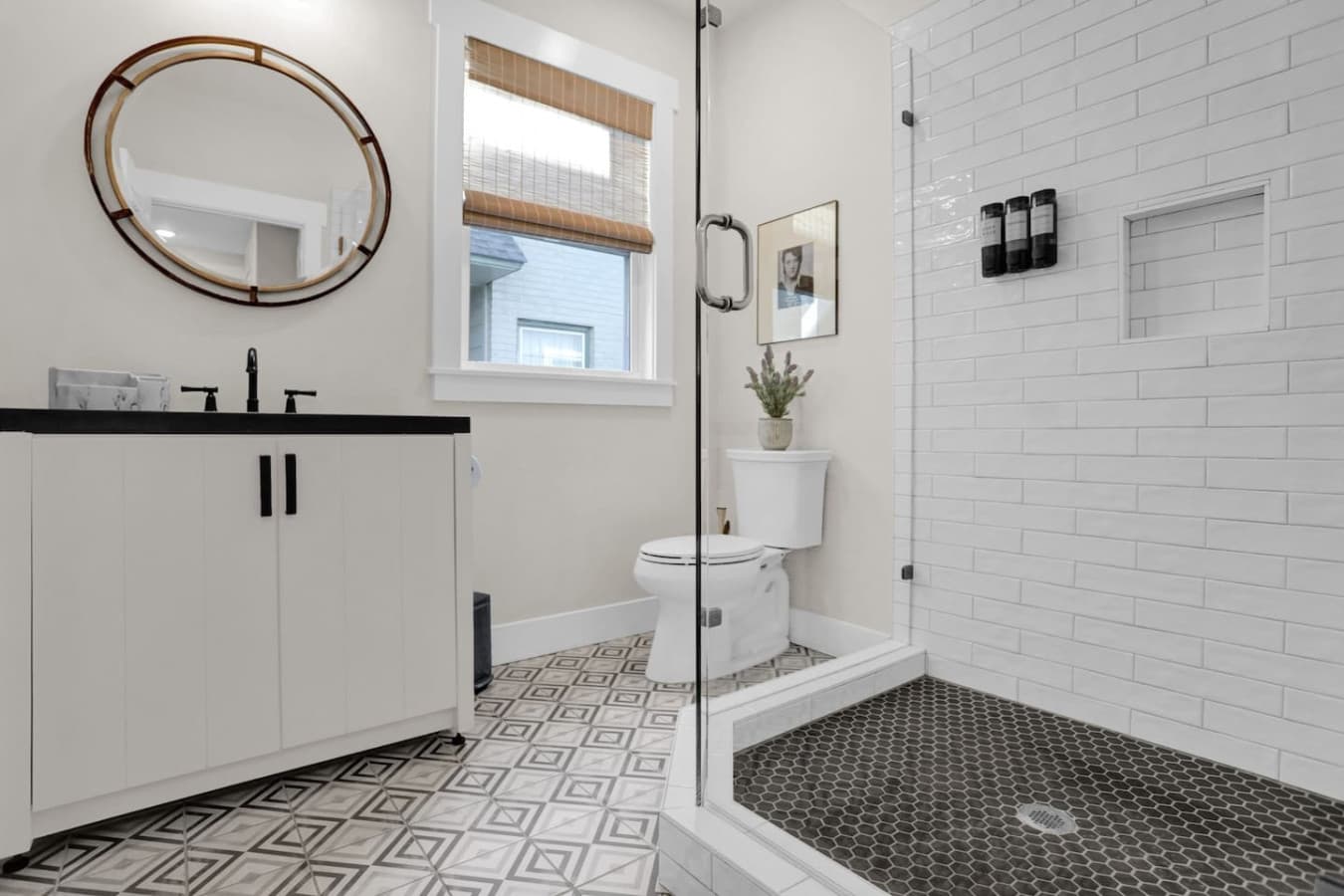 No more lines for the bathroom! We have two full bathrooms equipped with your shower essentials