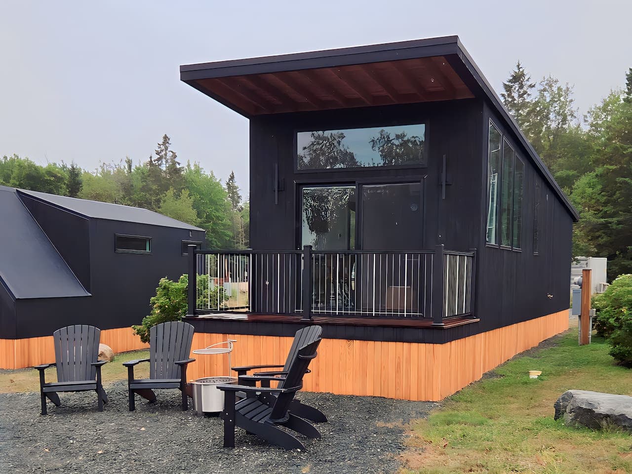 Start your mornings on the private deck with a fresh cup of coffee and ocean air. In the evenings, unwind by the smokeless firepit as the forest quiets and the stars come out.