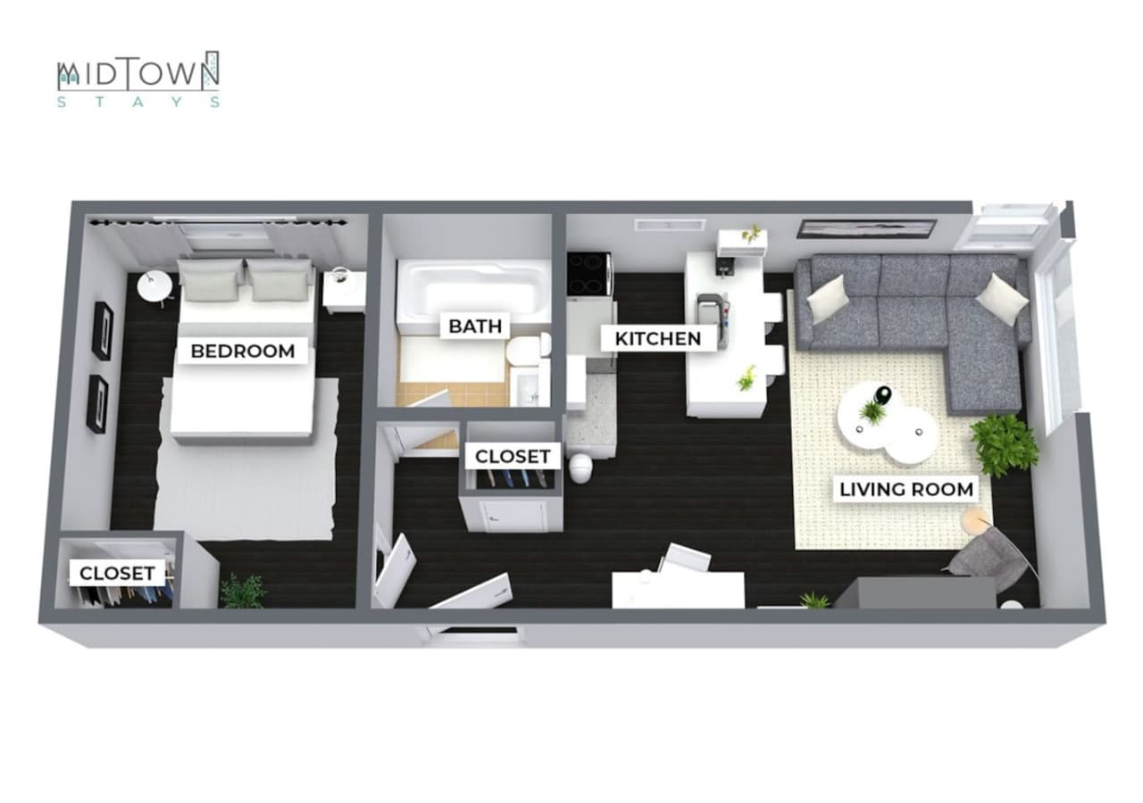 See the full layout of your home-away-from-home! The floor plan makes it easy to envision your stay in style and comfort.