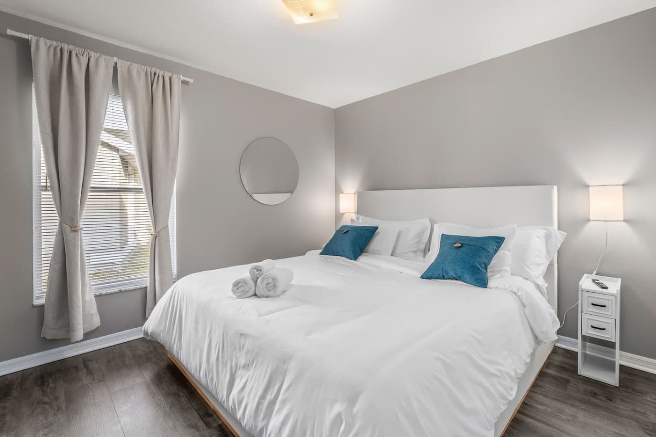 King bedroom made for staying in a little longer than planned.