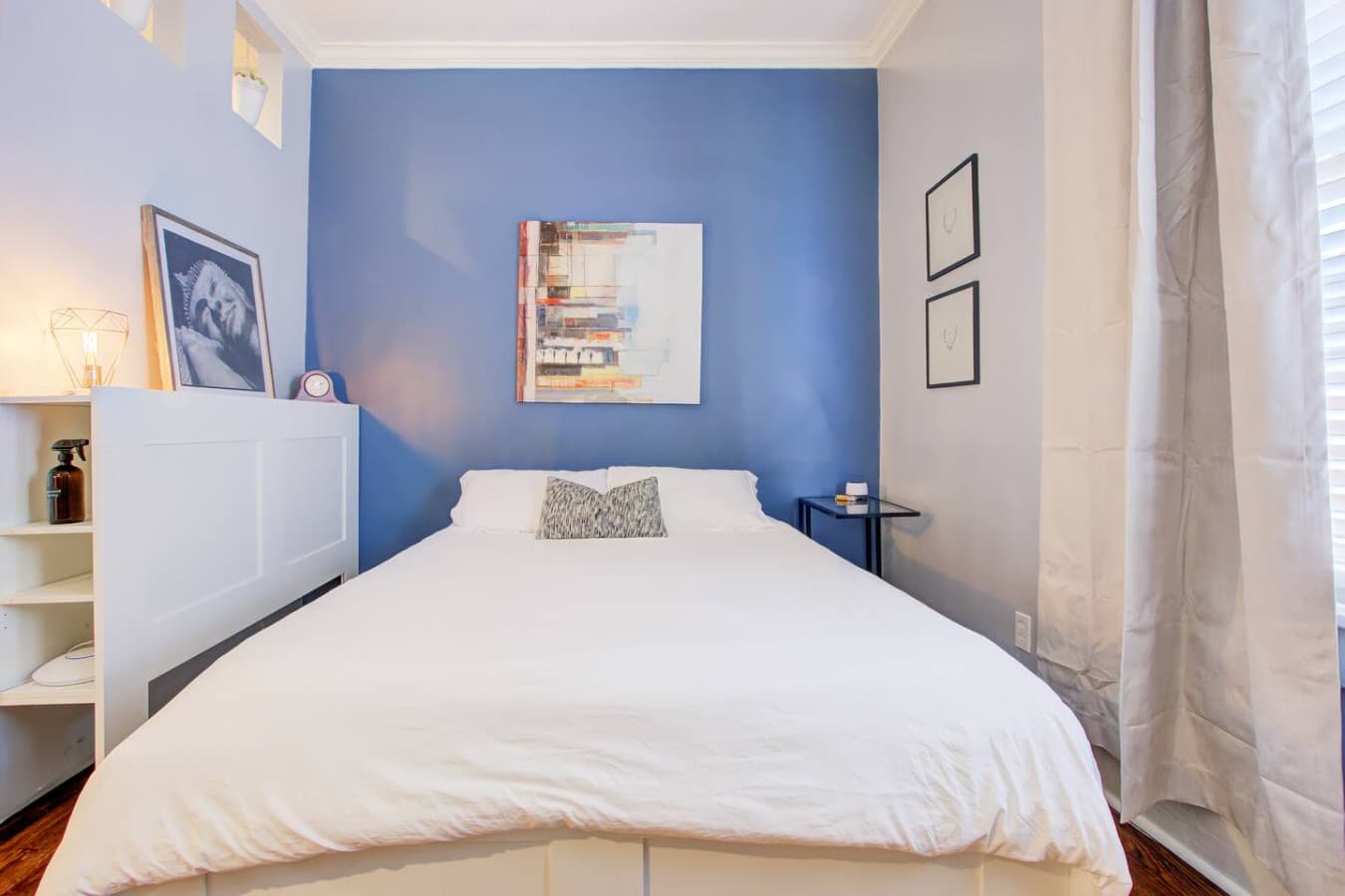 The bed has two large size drawers underneath to store all your clothes (in addition to the closet)