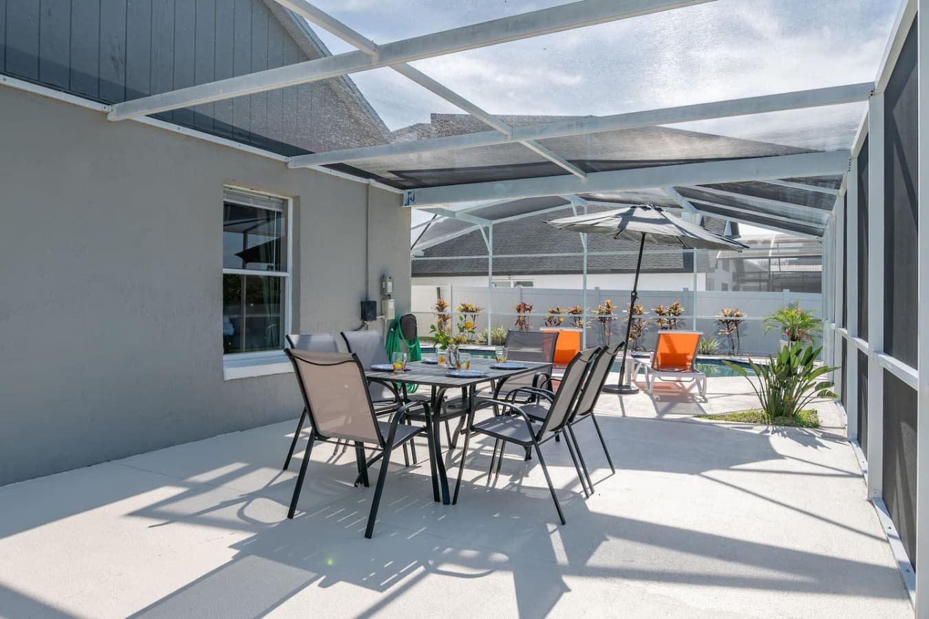 A perfect outdoor setup for breakfast, lunch, or sunset dinners.