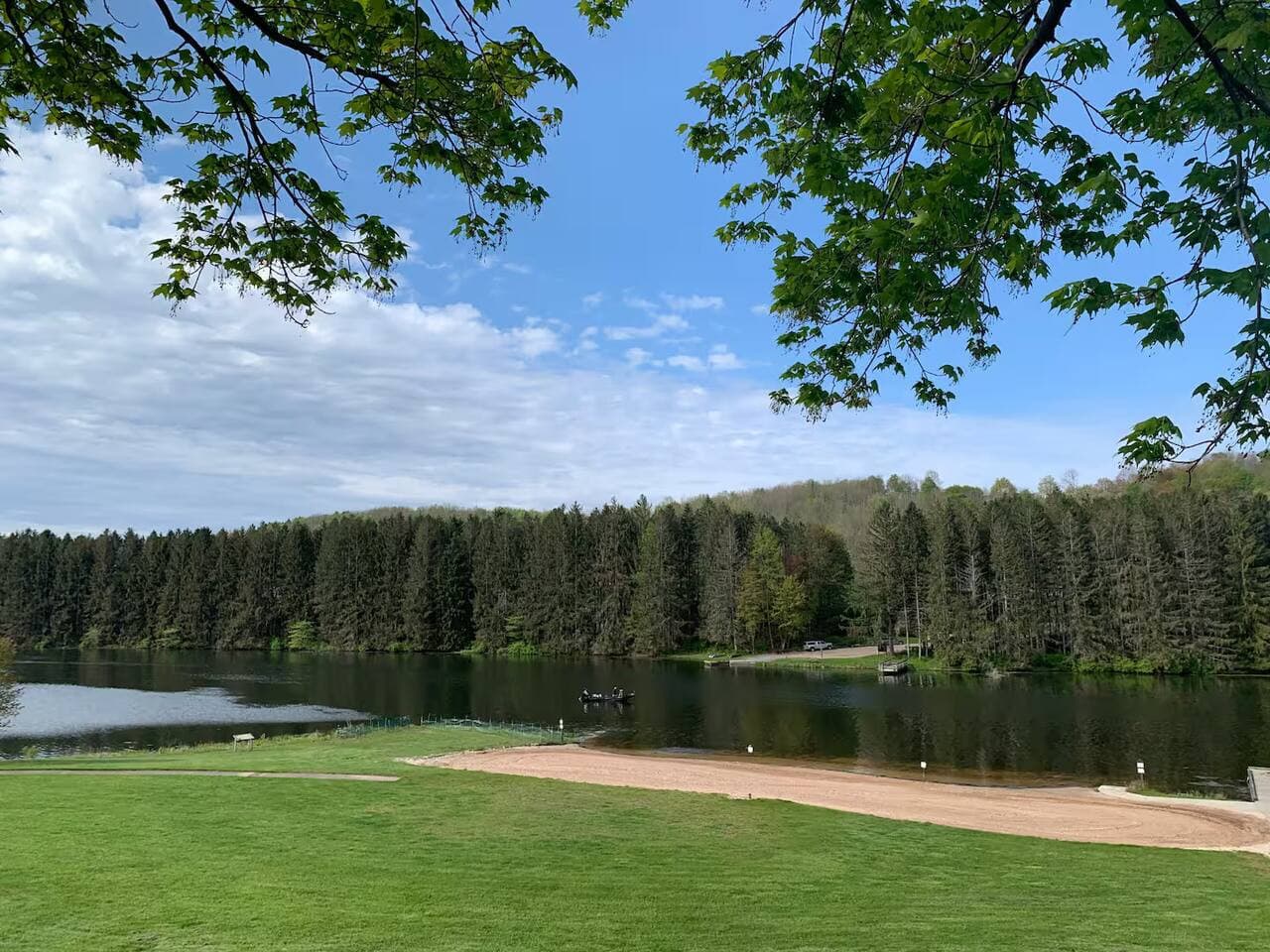 This is the Hills Creek State Park, a 12 minutes drive via car. A peaceful 407-acre park centered around a 137-acre lake, ideal for swimming, paddle boating, and hiking through hardwood forests.