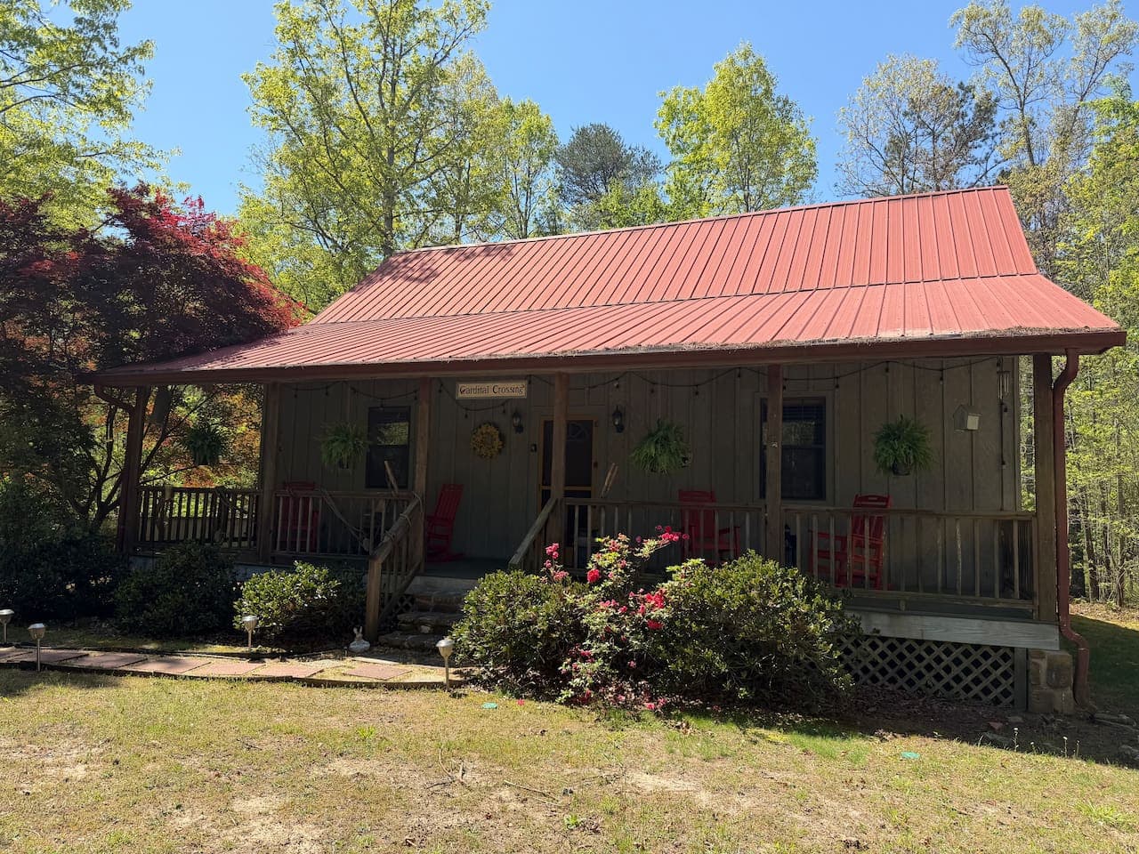 Rustic charm on the outside, surrounded by nothing but nature and open space.