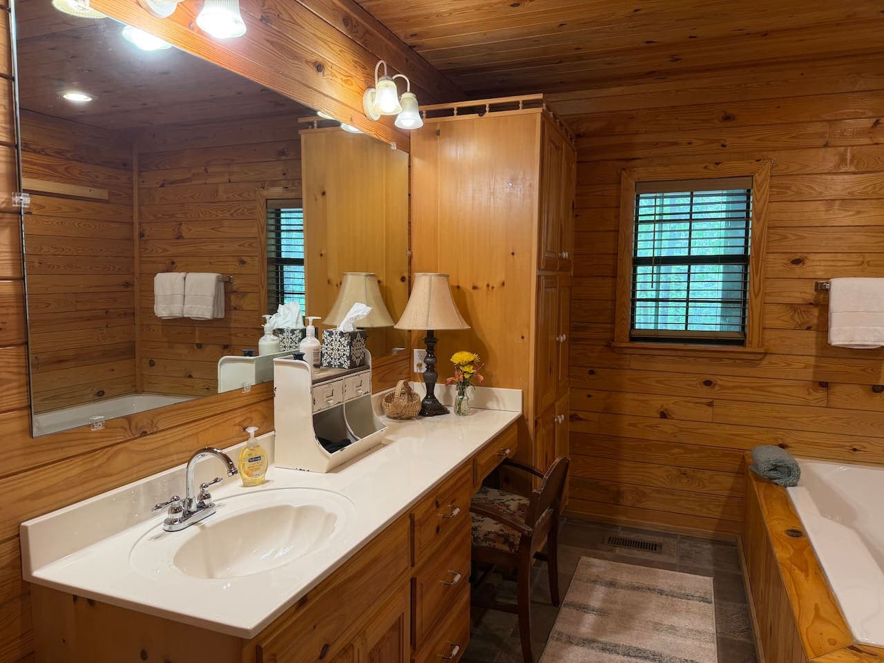 Two sinks, one mirror, and zero waiting around to get ready.