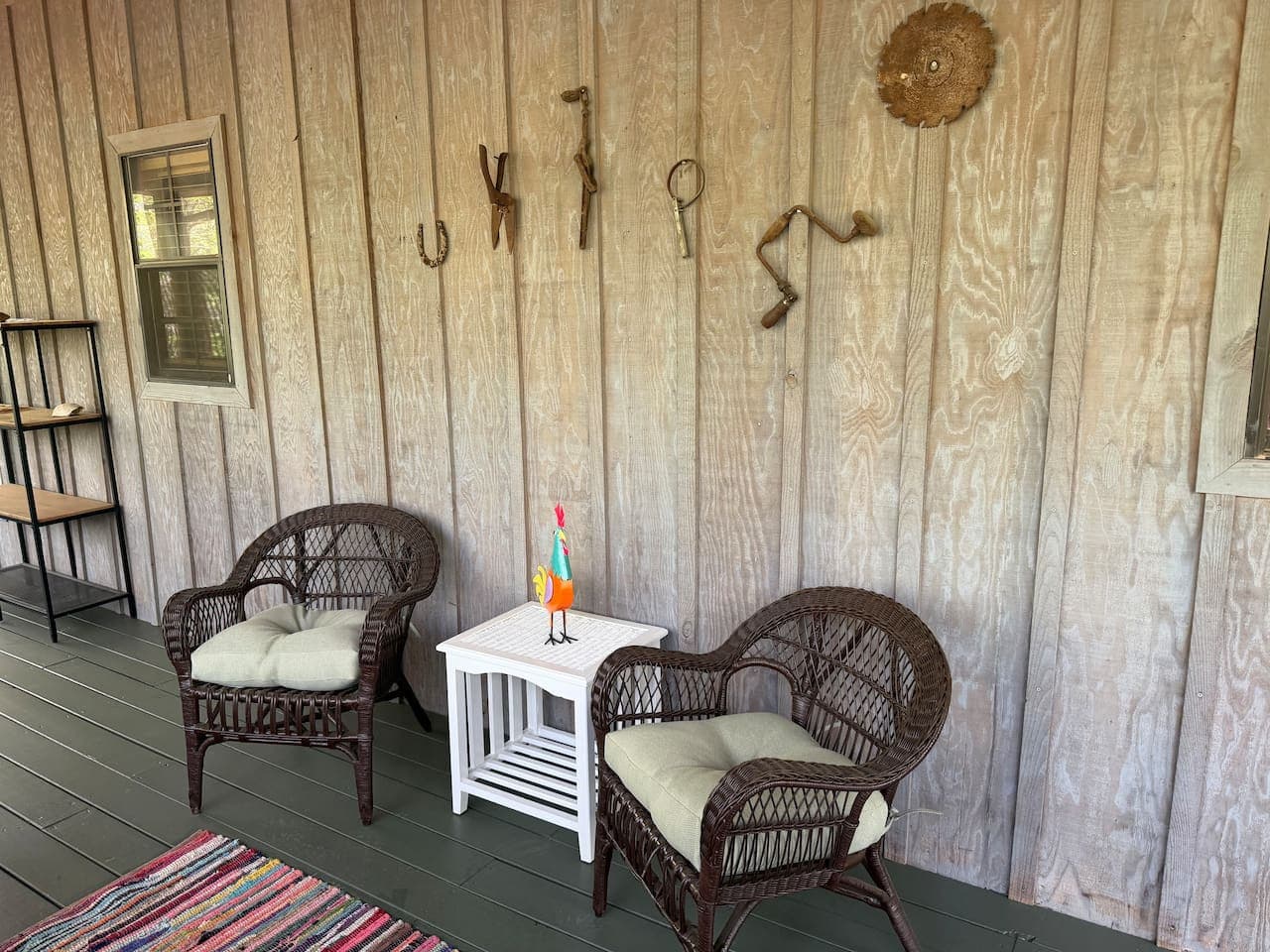 A quiet spot to sip coffee, chat, or just listen to the woods around you.
