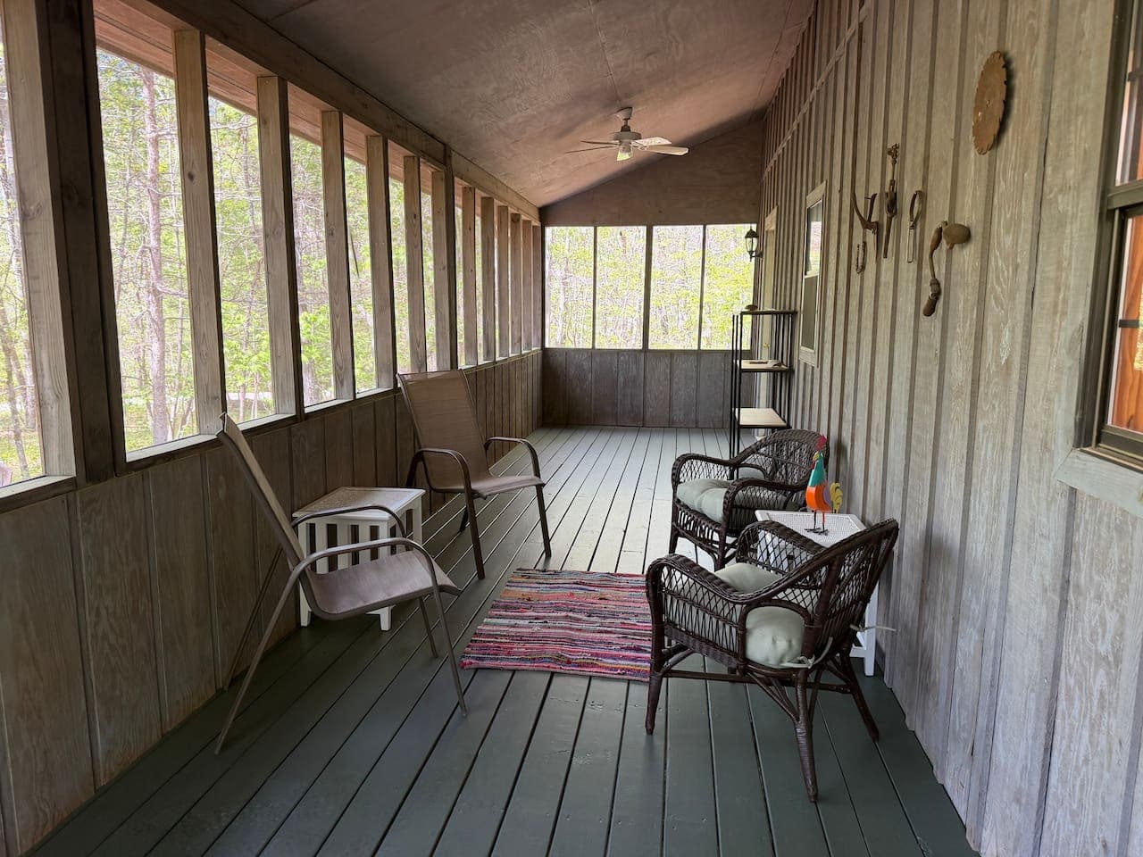 A screened porch made for fresh air moments—without the bugs joining in.