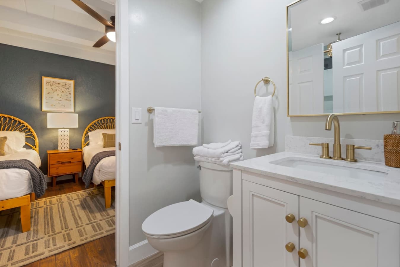 Freshen up after a long day in our clean full bathroom with essentials available for your use!