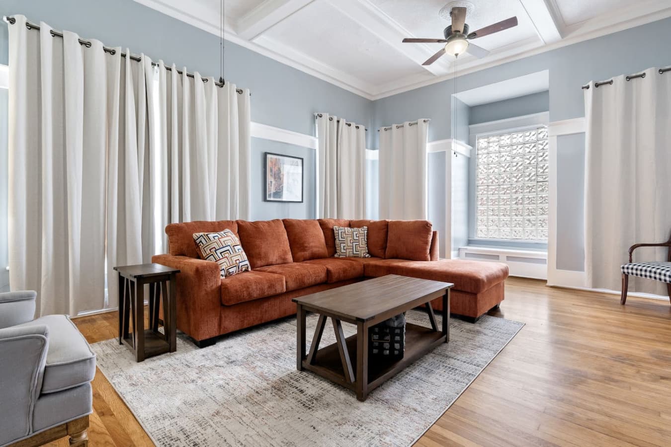 Offers a calm, comfortable spot to recharge, read, or enjoy a quiet evening in.
