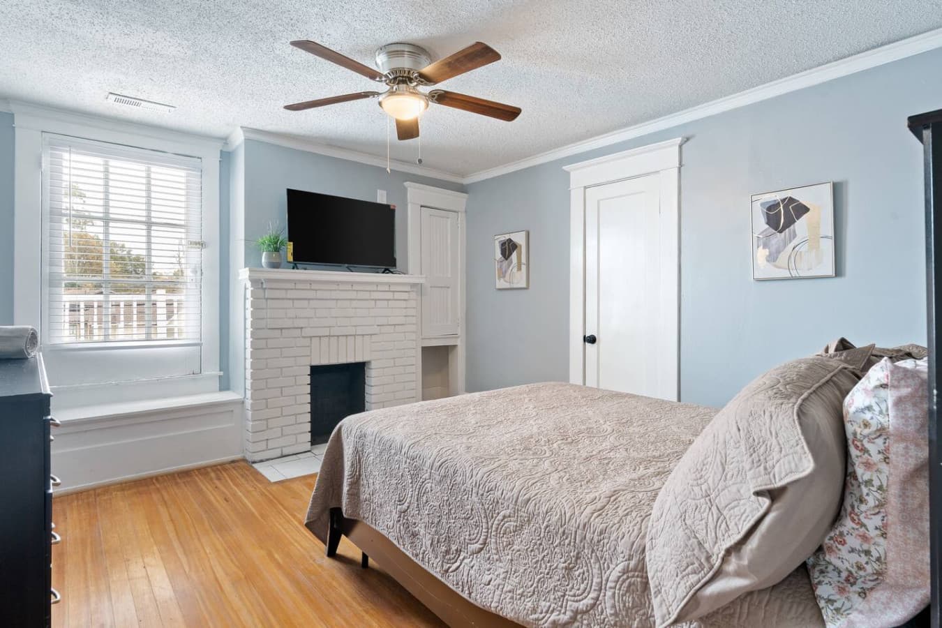 Master bedroom gives you a quiet retreat with soft bedding and space to fully unwind.