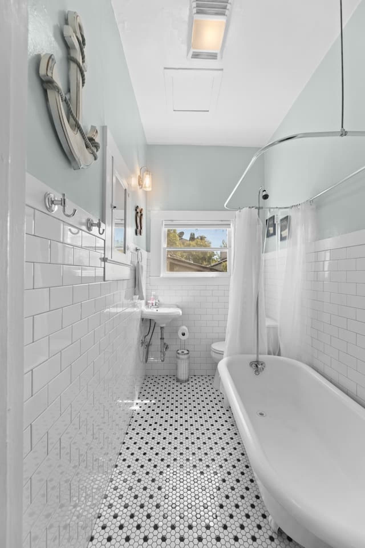 Original clawfoot tub from the 1890s, refinished for modern use.