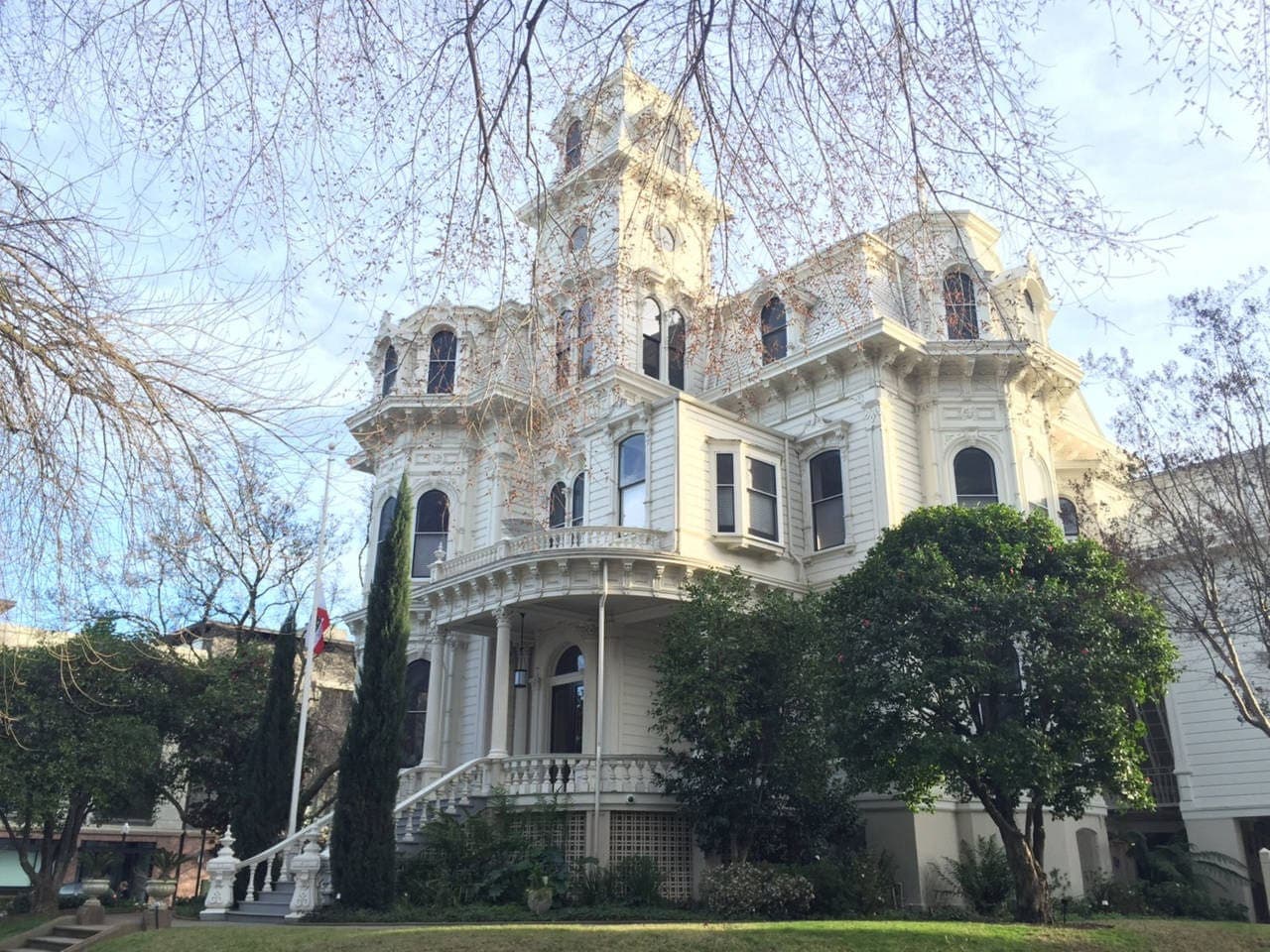 The Governor’s Mansion, a fine example of the Victorian architecture that characterizes much of the area.