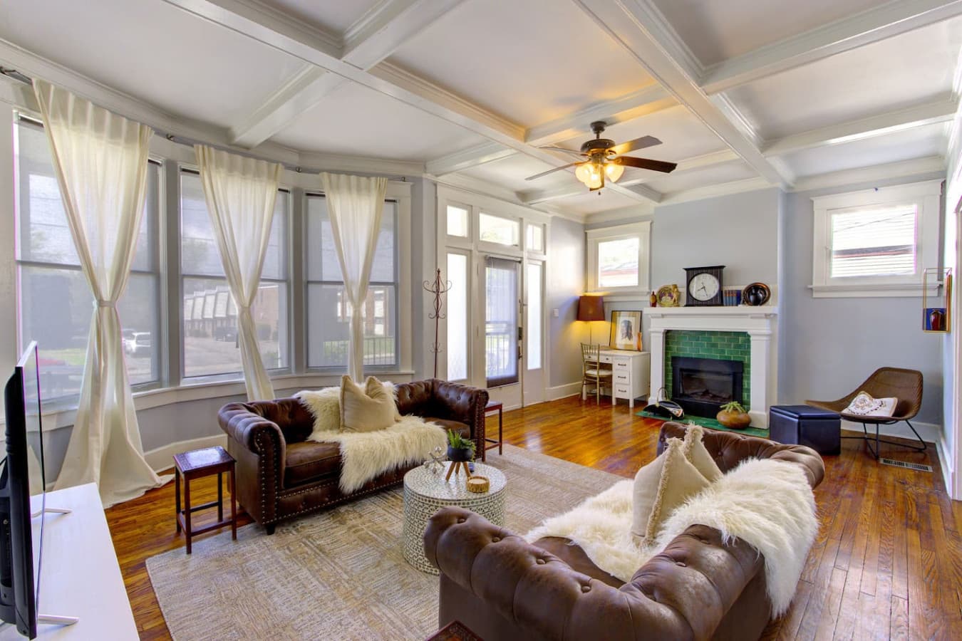 The main living area. Tall windows for plenty of bright natural light.