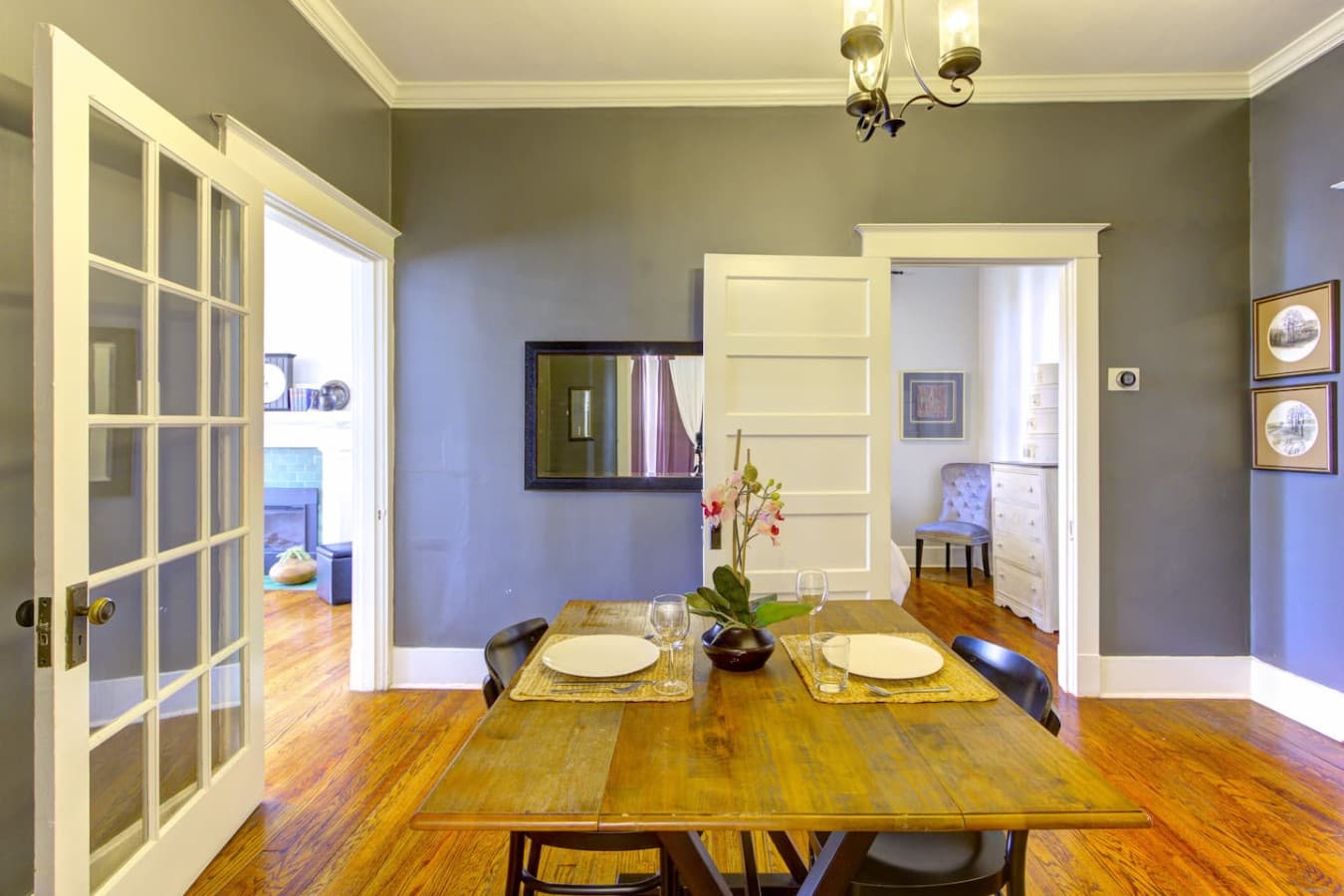 Central/dining area between bedrooms and living room.