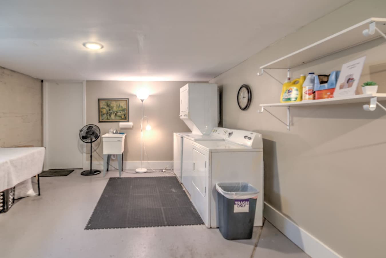 Shared laundry space.