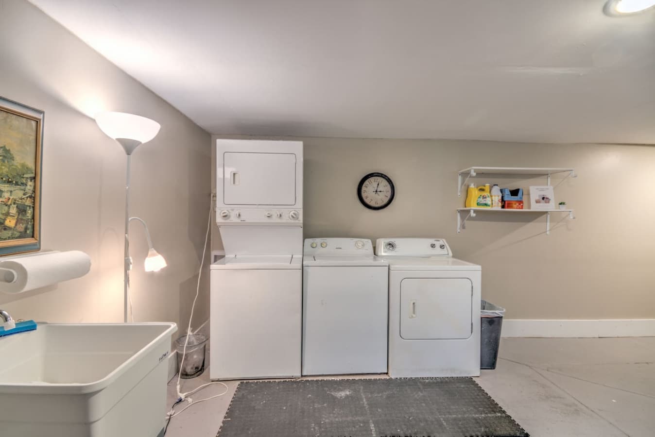 Shared laundry space.