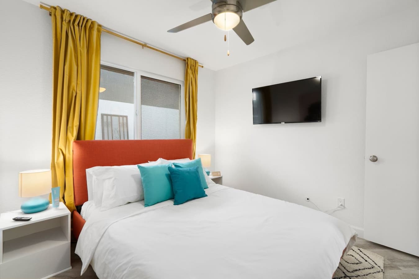 Catch up on your shows with our 43" Roku TV in the bedroom