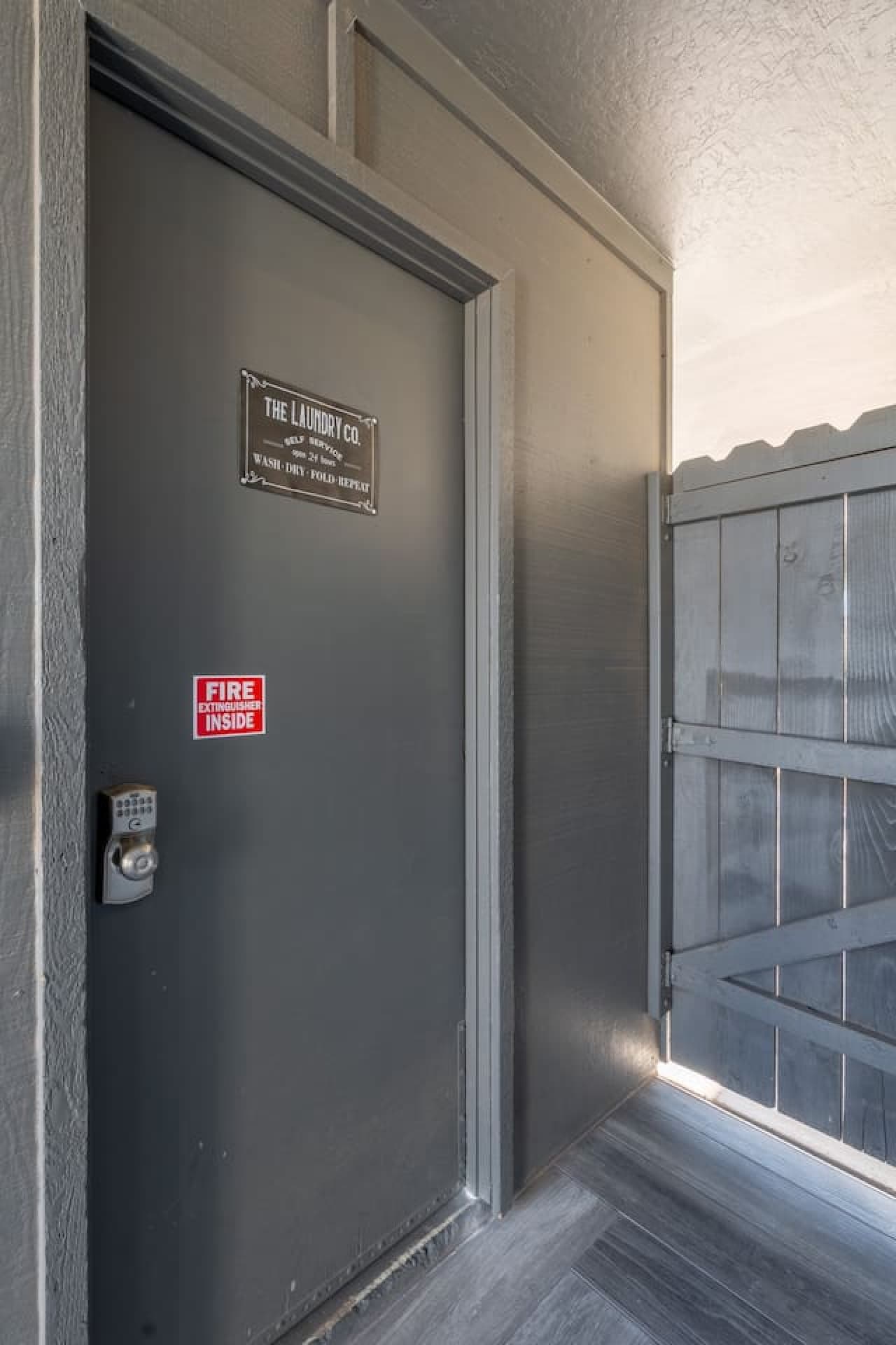 Our entrance into the full service laundry room