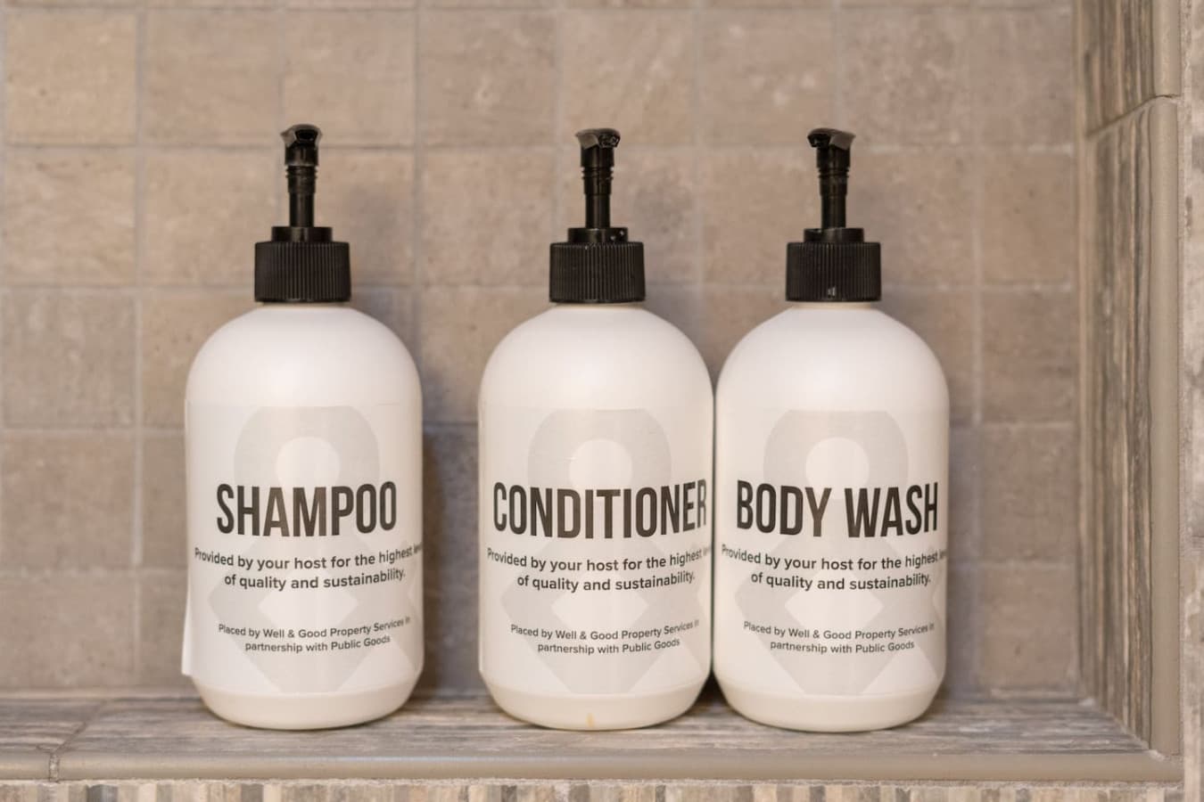 Premium Public Goods bath products by our partners at Well and Good Professional Services.