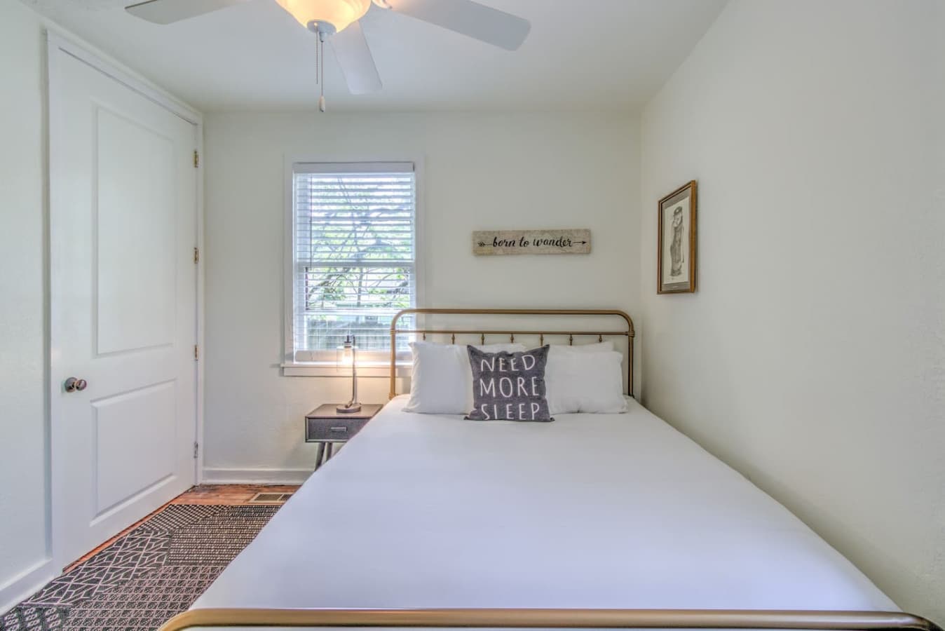 Cozy bedroom with brand new queen sized bed and nice natural light coming through the window