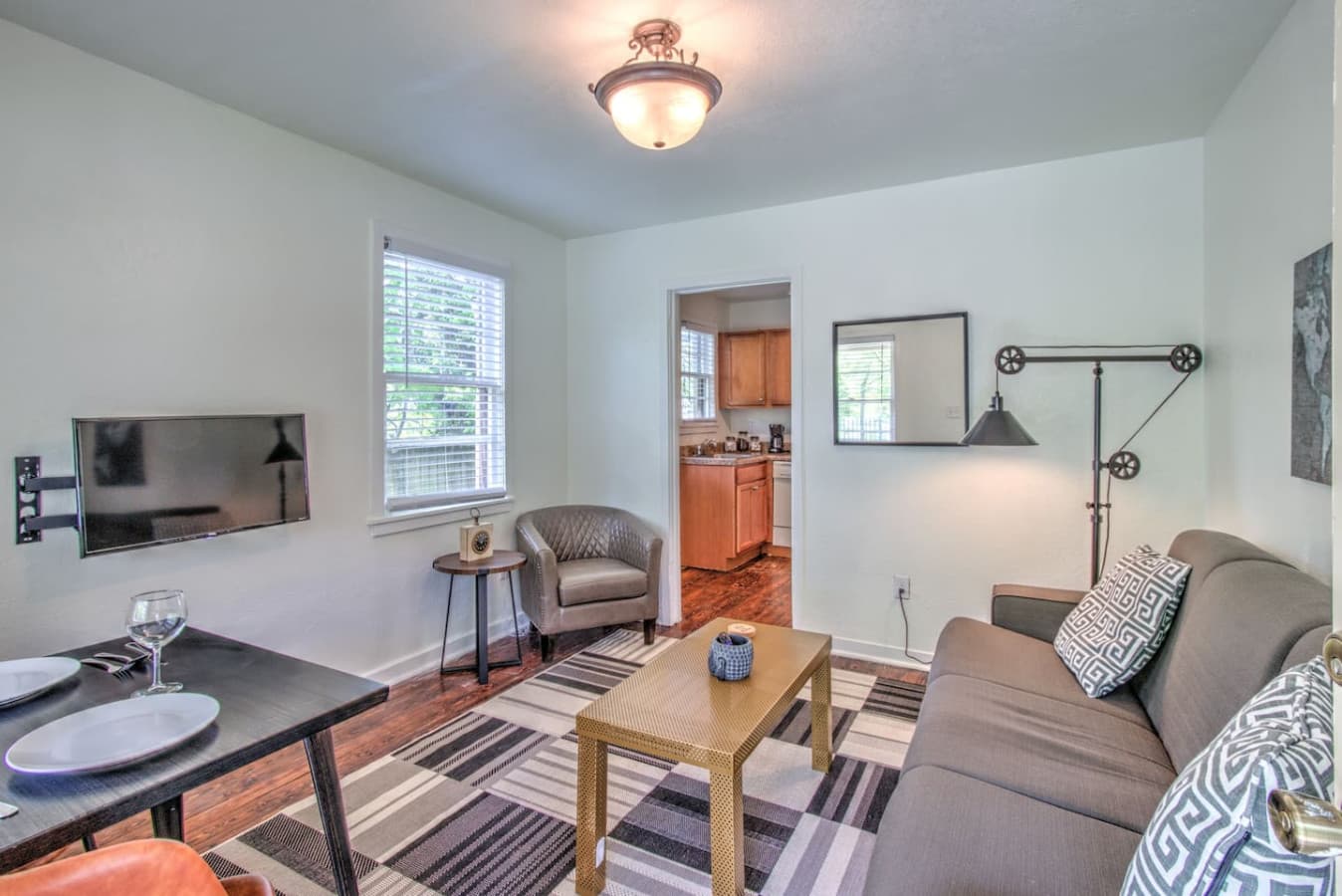 Several seating arrangements in the apartment where you can relax and watch some Netflix :)