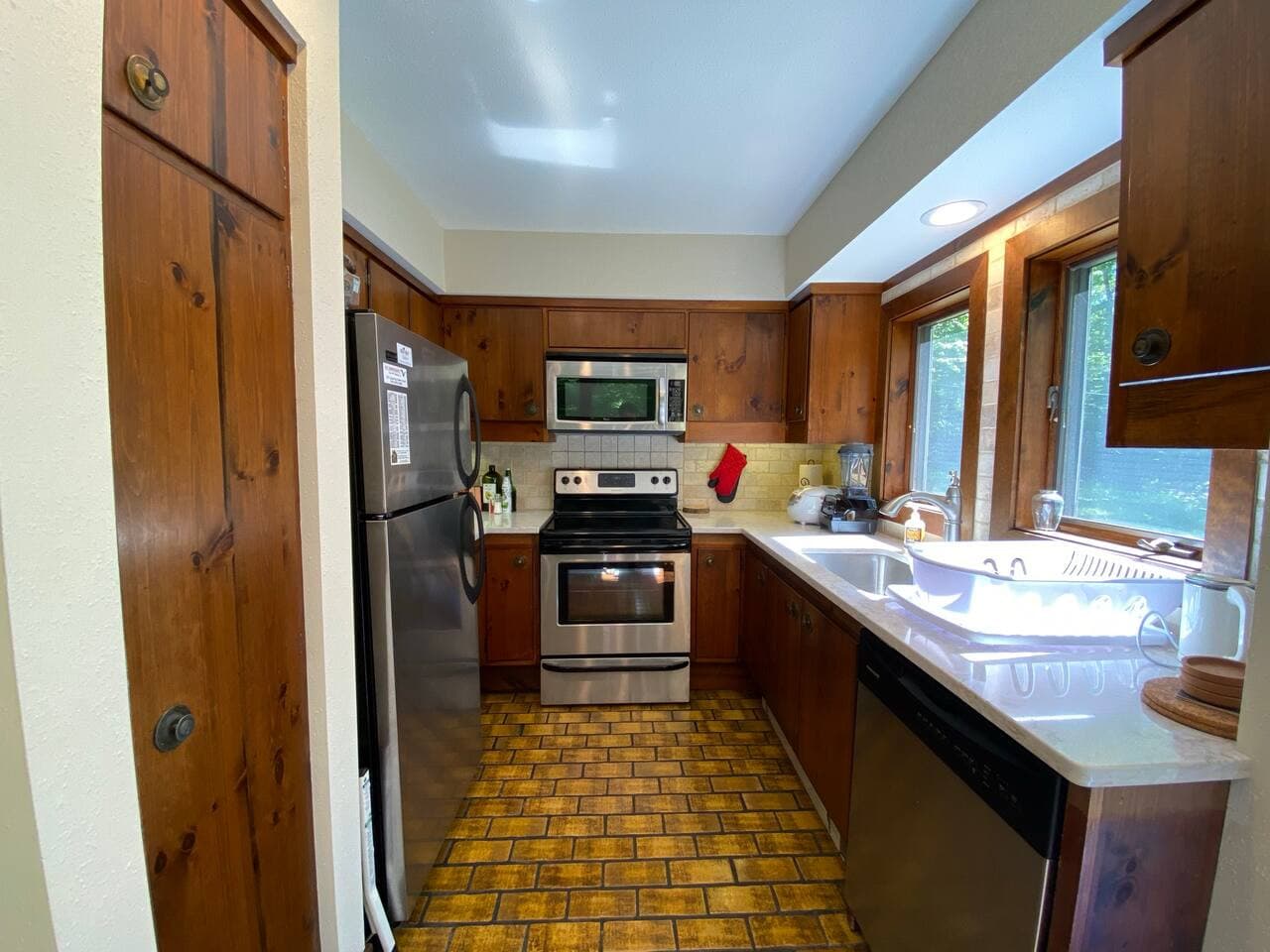 Fully equipped and ready for your culinary creations—this kitchen has everything you need to make a home-cooked meal or a quick snack.