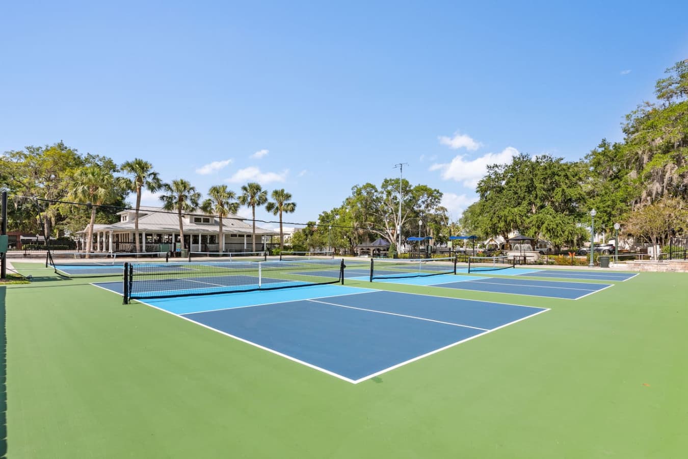 Pickleball courts just a short walk away—great for some fun and friendly competition.