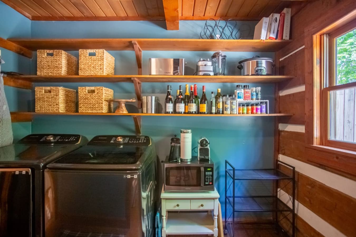 Cabin on the Haw: Wash, dry, and relax—this laundry room makes staying fresh a breeze.