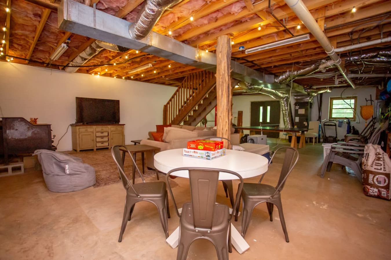 Cabin on the Haw: Game night headquarters—gather ‘round the table for fun and friendly competition.