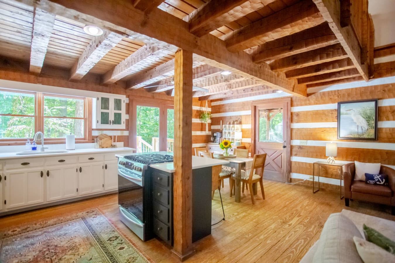 Cabin on the Haw: A warm, rustic kitchen where every meal feels like home-cooked comfort.