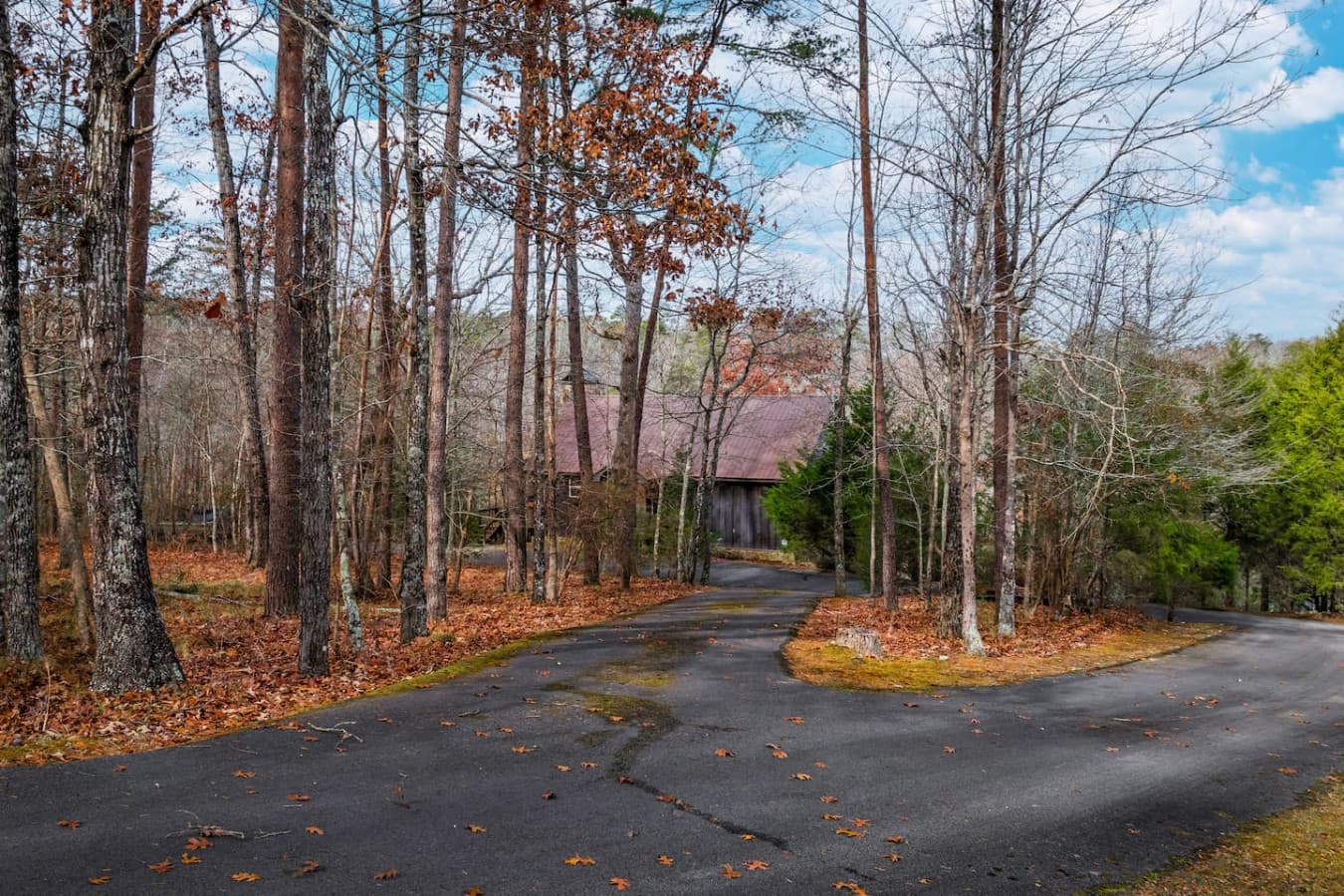 Spacious driveway with ample parking for guests.