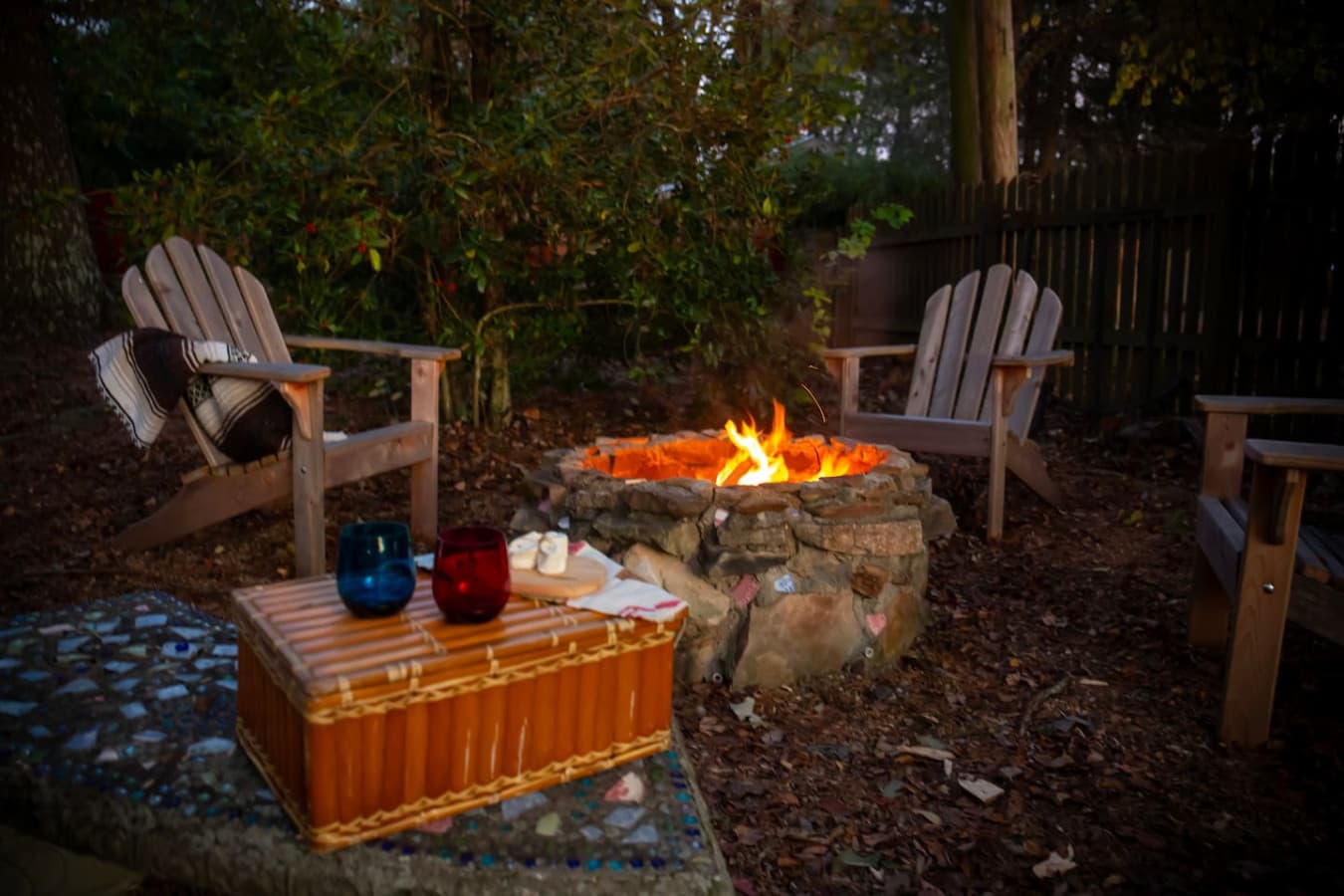 Fire pit perfect for relaxing.