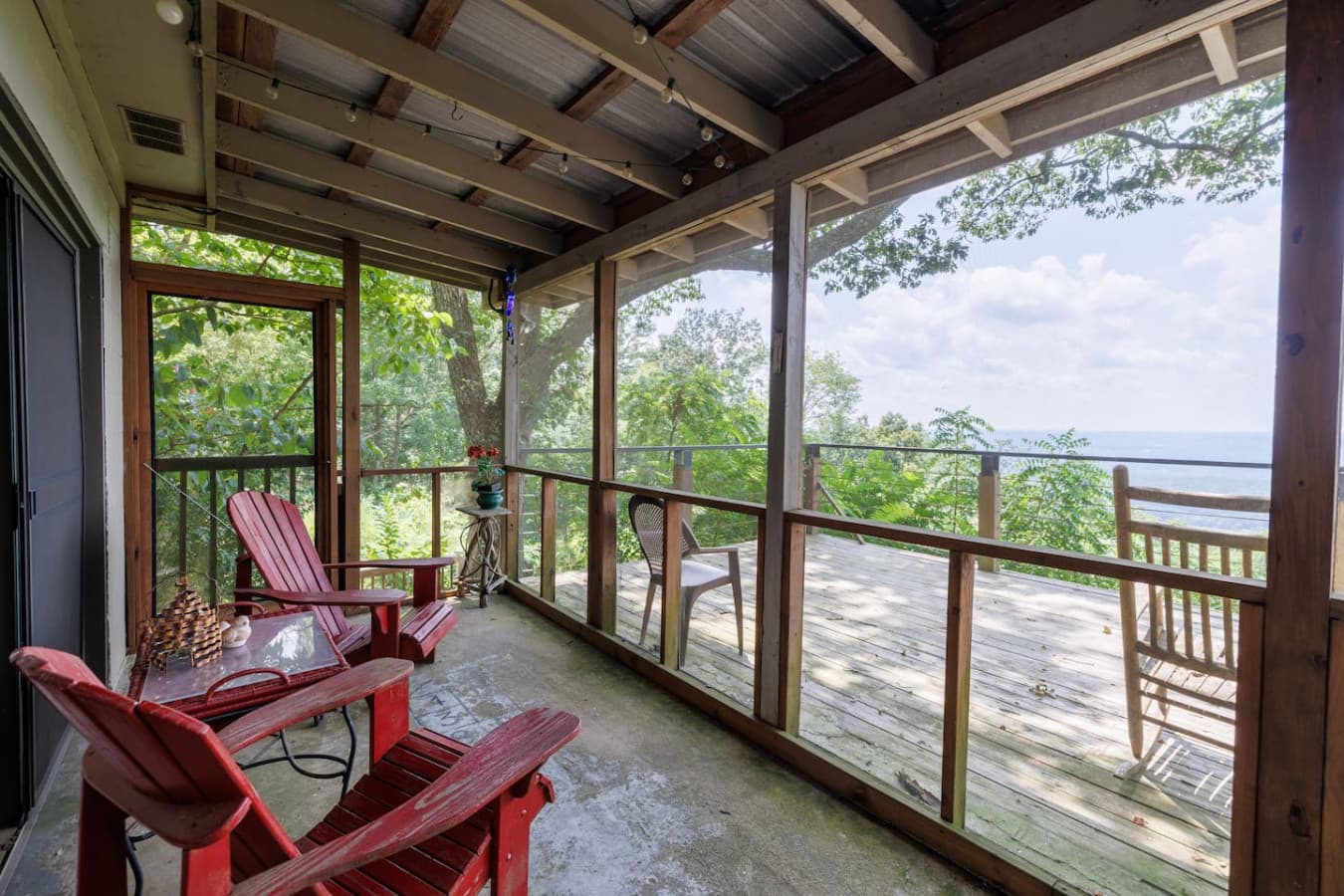 Spacious back deck with beautiful views.