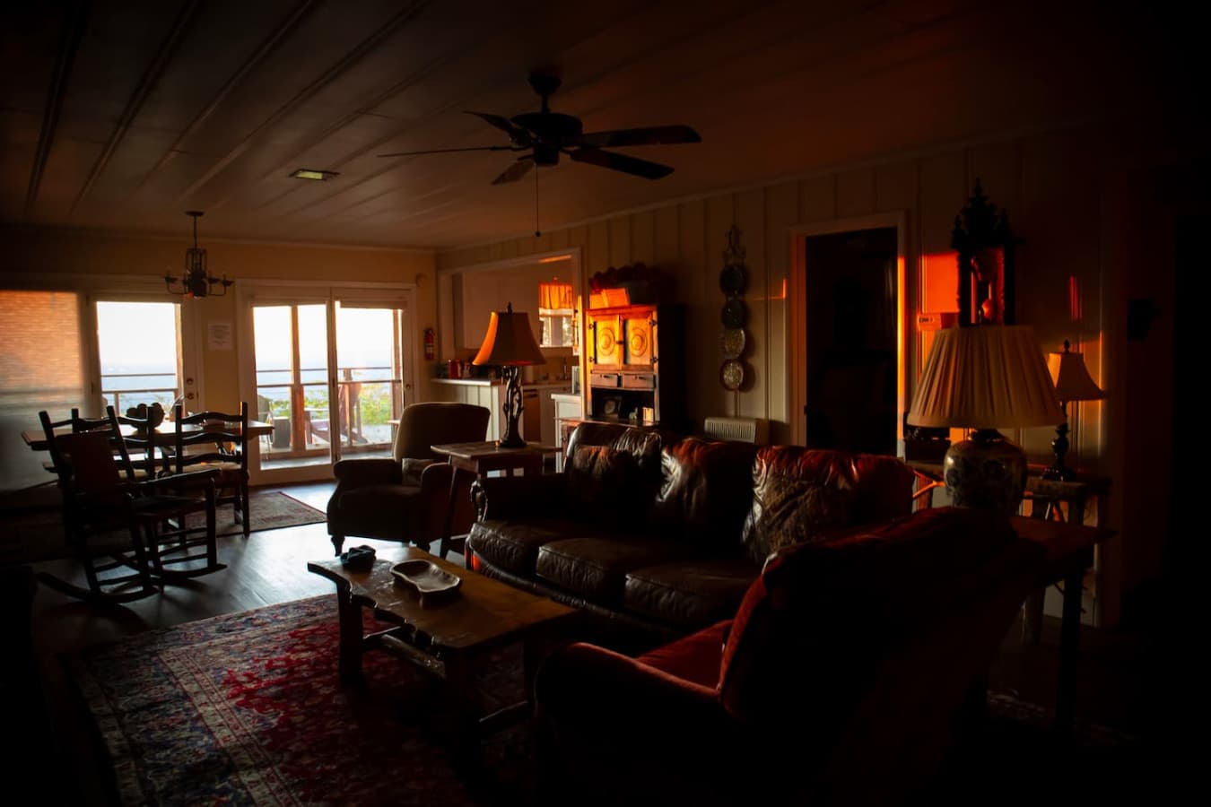 Take in serene sunset views from both the living room and kitchen.