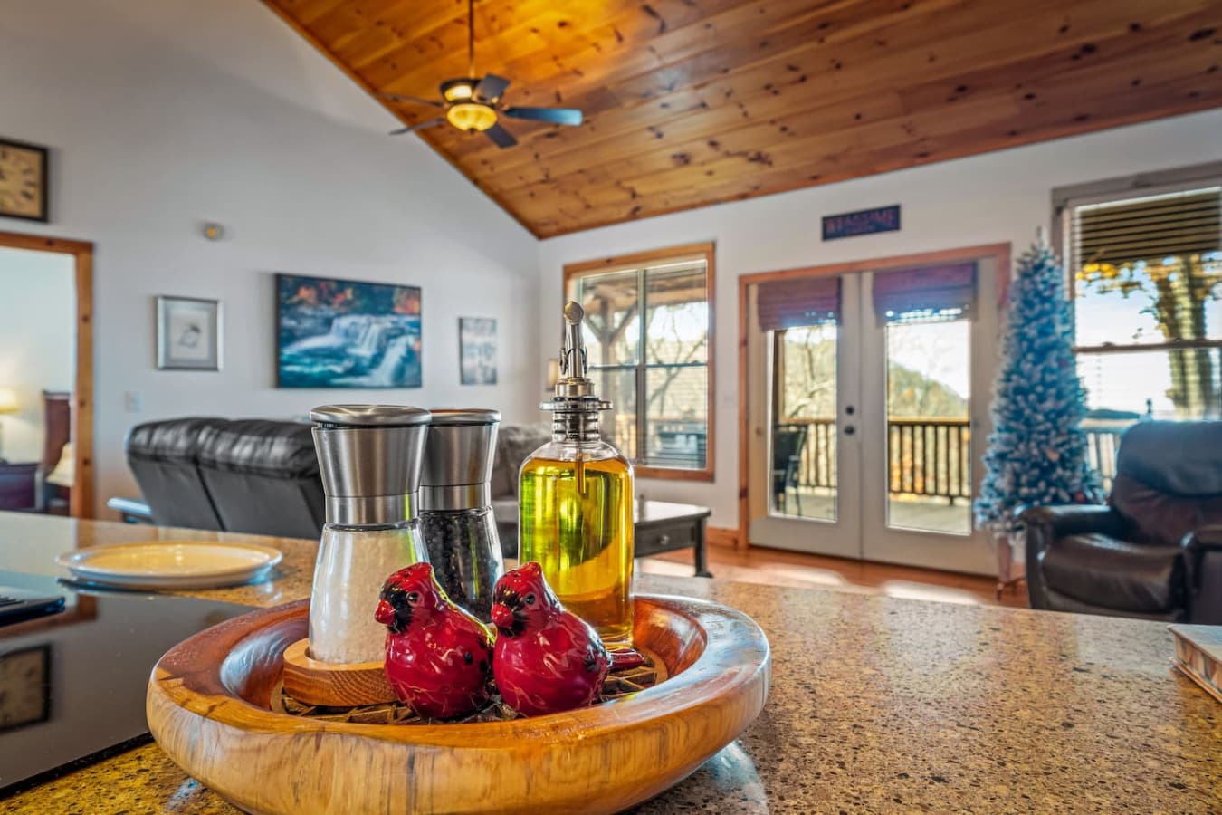 Cook your favorite meals while taking in the scenery.