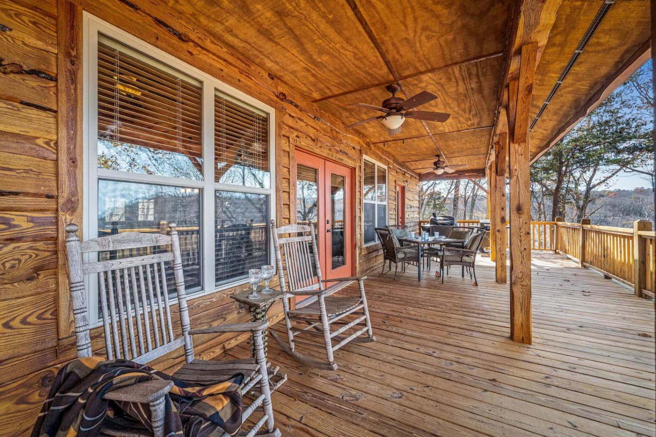 Outdoor dining table perfectly positioned to enjoy stunning mountain views.