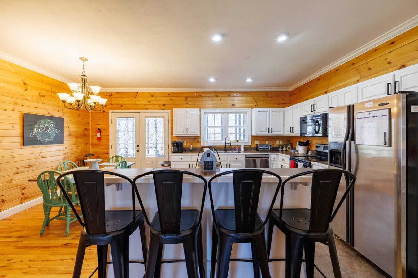Stylish kitchen island offering extra space for cooking, dining, and socializing in comfort.