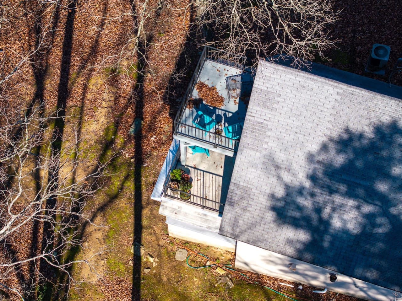 An aerial shot of the home.