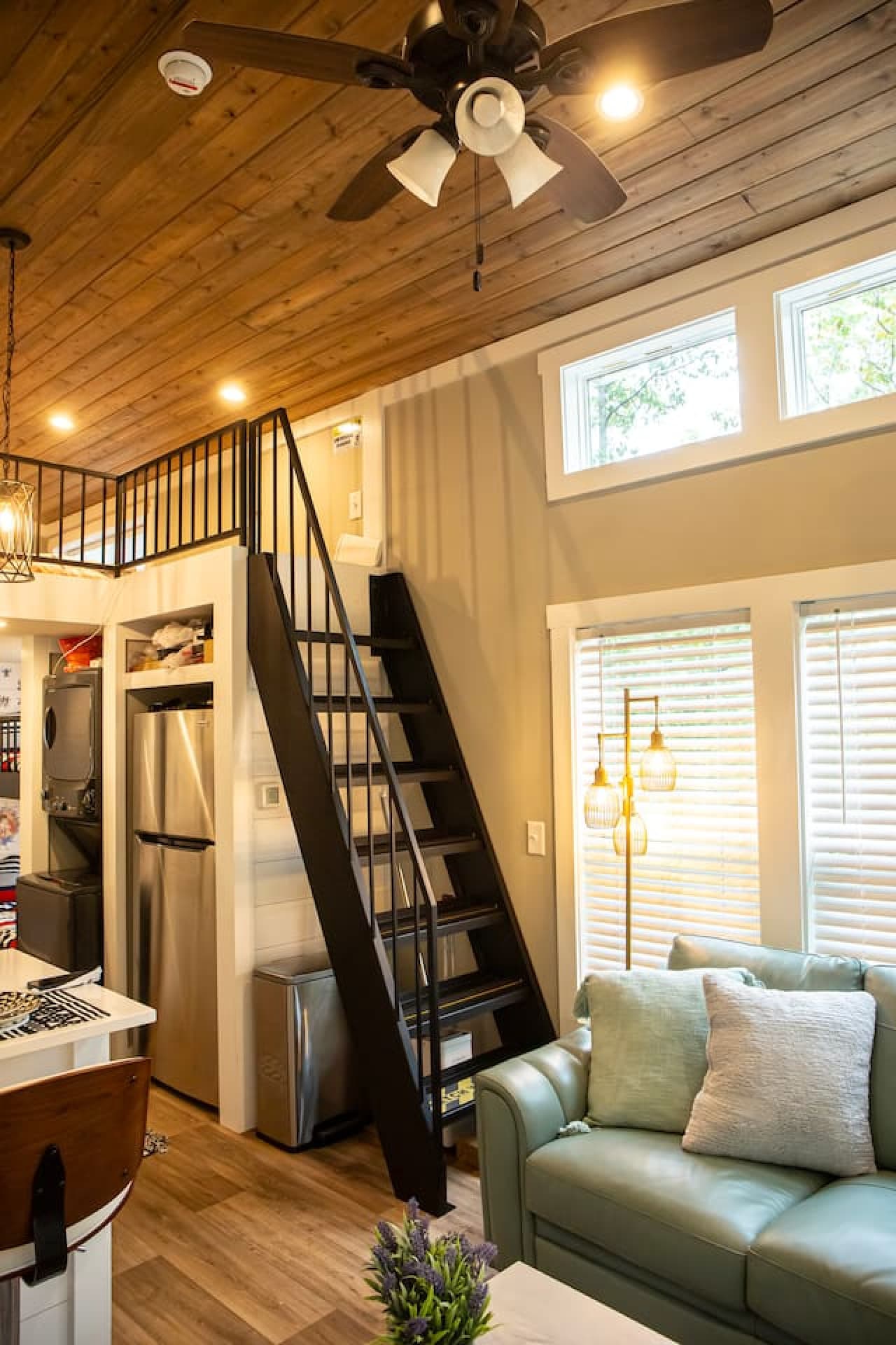 Loft stairs to access your comfy loft beds.