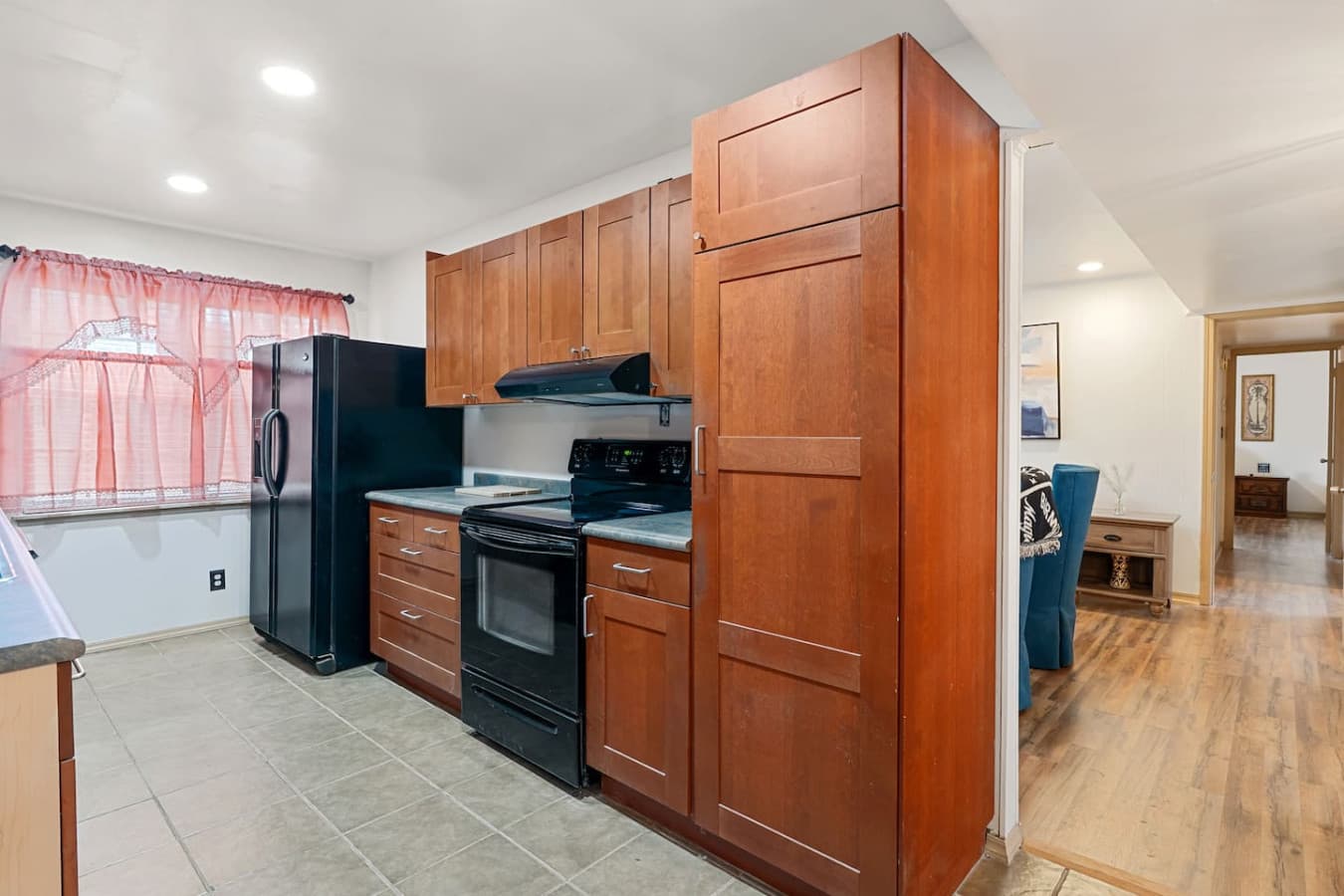 Fully equipped kitchen with Keurig, waffle maker, and everything to cook delicious meals.