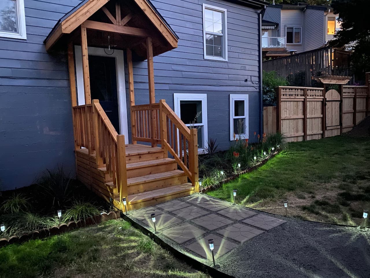 Your private entry at the rear of the house.