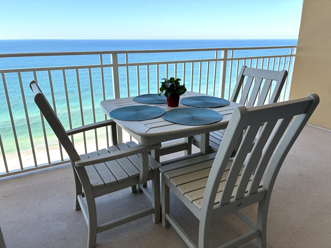 Outdoor dining and views of the beach—enjoy meals or morning coffee in the fresh coastal air.