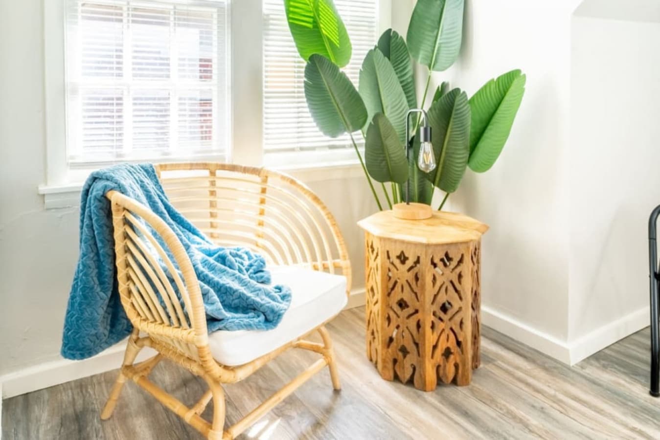 Your quiet corner retreat—soft seat, soothing plant, total calm.