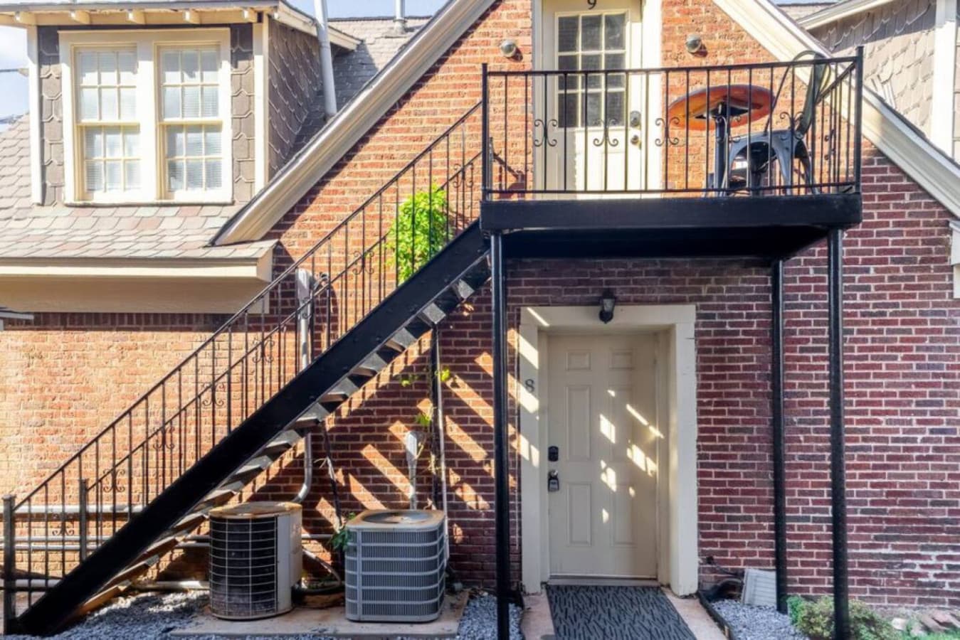 Welcome home! Your apartment is on the second floor. Maximizes your cardio efforts— climbing stairs is one of the best exercises.
 
Safety first:  Never run down the stairs.
